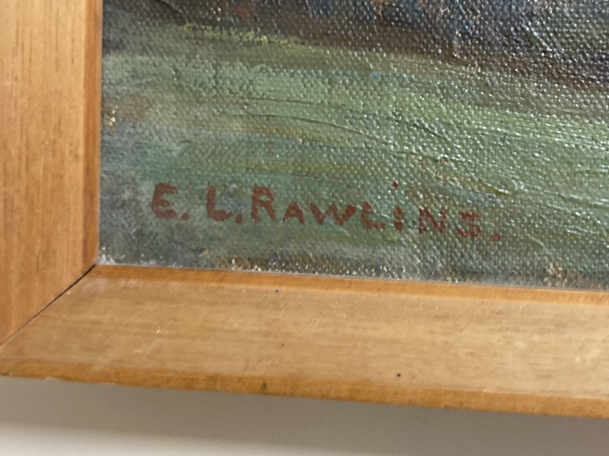 Ethel L. Rawlins (1880-1940), oil on canvas, Farm on the South Downs, signed, 63 x 76cm